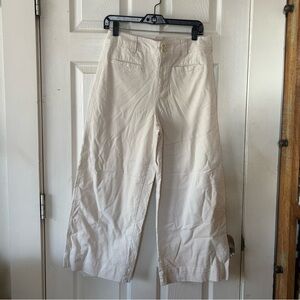 A New Day White High-Rise Denim Cargo-Style Trousers Size 6